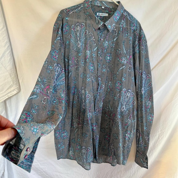 Cafe bleu Other - Cafe bleu Men's 100% Cotton Paisley Print Button Down Shirt